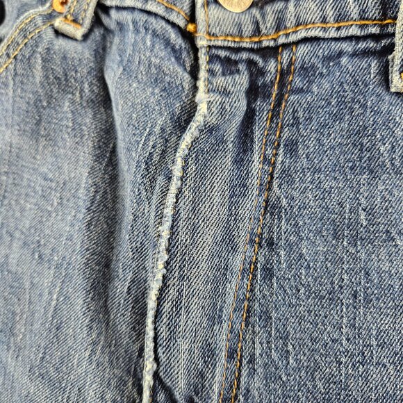 Levis Jeans Mens 36x30 505 Blue Straight Leg Zip Fly - Picture 4 of 16
